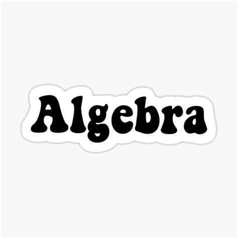 Pegatina Etiqueta de clase de álgebra de GiaRedbubble Redbubble