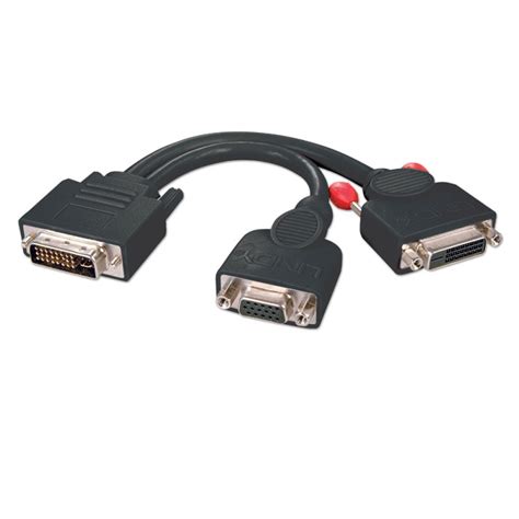 Shop for vga cable splitter online at target. DVI-I Male to DVI-D Female + VGA Female Splitter Cable ...