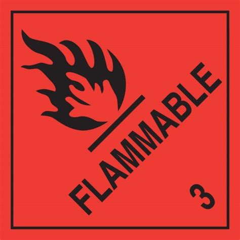 Hazard Label Flammable 100mmx100mm Mrs Scientific