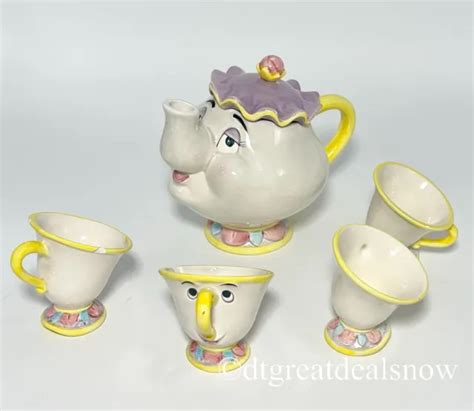 Disney Beauty And The Beast Mrs Potts And Chip China Toy Tea Set In Box
