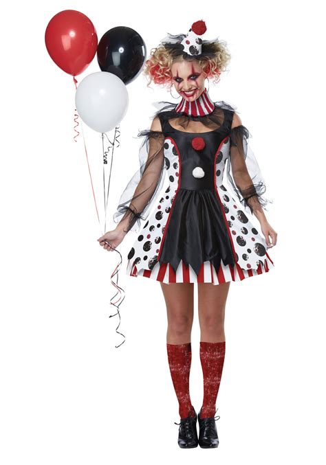 Disfraces Crazy Clown Halloween Costume Creepy Circus Girl Dress F