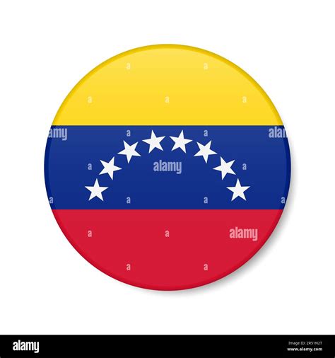 Venezuela Circle Button Icon Venezuelan Round Badge Flag With Shadow