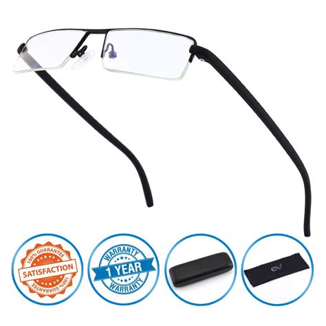 Cgid Uv400 Half Rim Anti Blue Light Readers Computer Reading Glasses With Tr90 Frame For Men