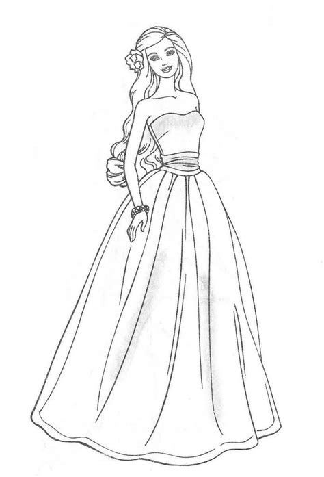Descargar dibujo de barbie para pintar - Dibujos para Imprimir y Colorear