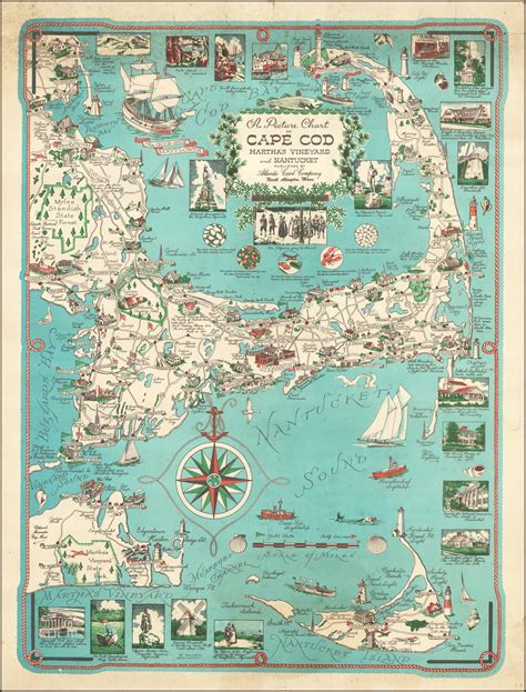 A Picture Chart Of Cape Cod Marthas Vineyard And Nantucket