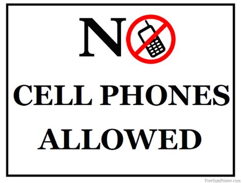 Printable No Cell Phone Sign Clipart Best