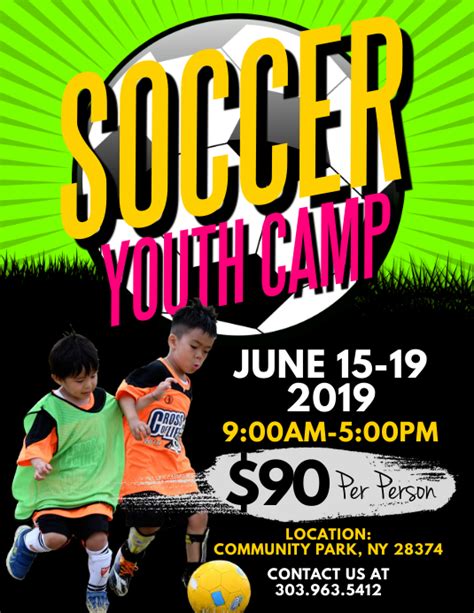 Soccer Youth Camp Flyer Template Postermywall