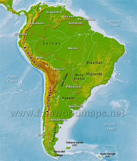 Andes Mountains World Map