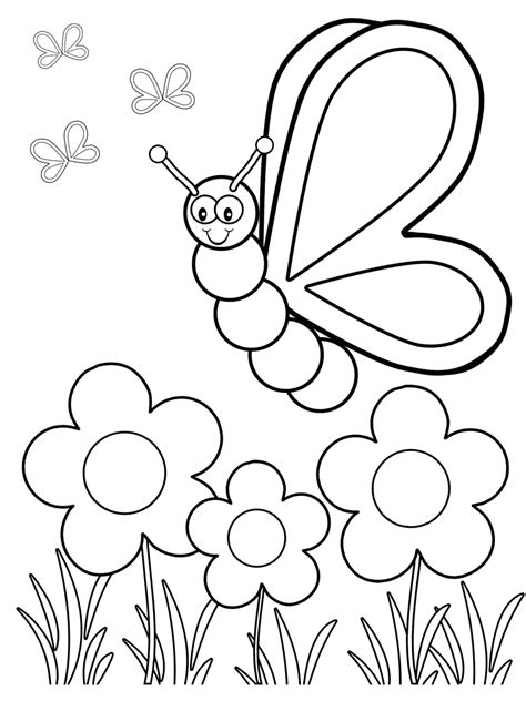 Profile of a butterfly with flowers. Top 50 Free Printable Butterfly Coloring Pages Online ...