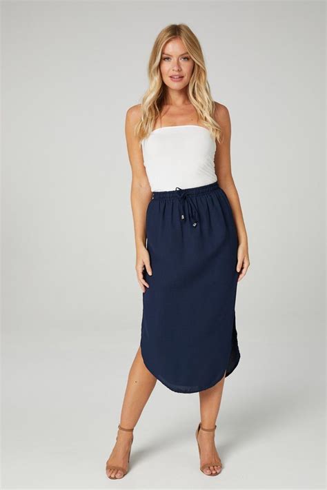 Curved Hem Midi Skirt Versatile Skirt Hem Skirt Outfit Skirts
