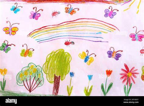 Childrens Drawing Flowers Hi Res Stock Photography And Images Alamy