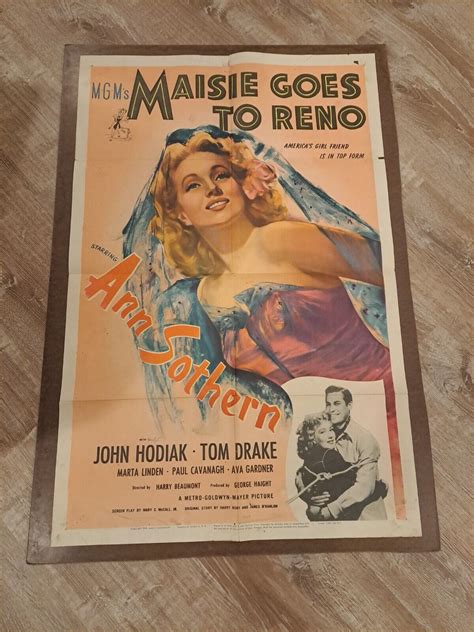 Maisie Goes To Reno Movie Poster Original Folded 27x41 Ann Sothern 1944