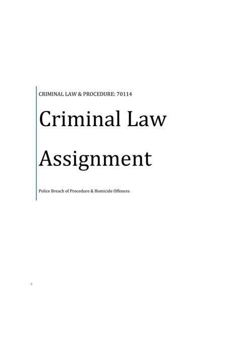 Criminal Law Assignment 70114 Criminal Law And Procedure Uts