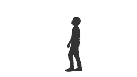 Male Teenager Walking On A White Background Stock Footage