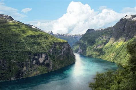 Stunning Fjord Panorama In Norway