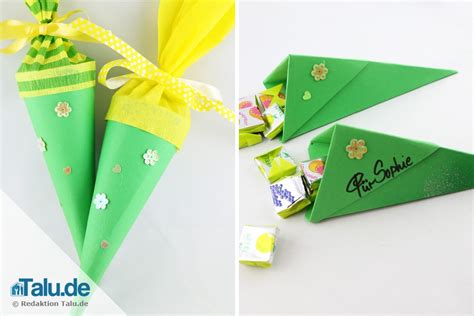 Quilling schmetterling aus papierstreifen, komplett variabel. Kleine Mini-Schultüte basteln - DIY-Anleitung - Talu.de