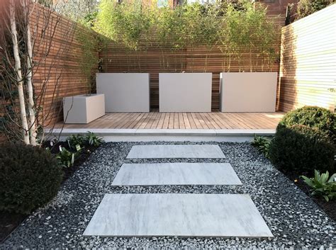 Modern Contemporary Garden Design London Balau Decking Jasmine Living