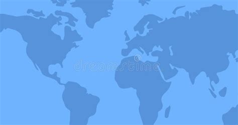 Image Of Blue World Map On Blue Background And Copy Space Stock