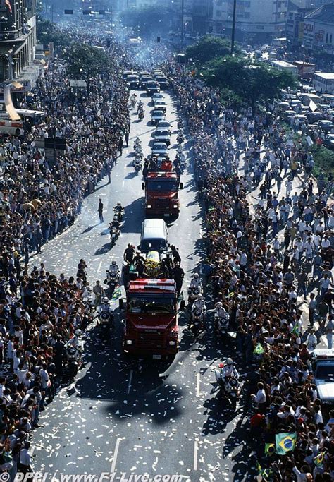 The Funeral Procession Of Formula 1 Champion Ayrton Senna An Estimated