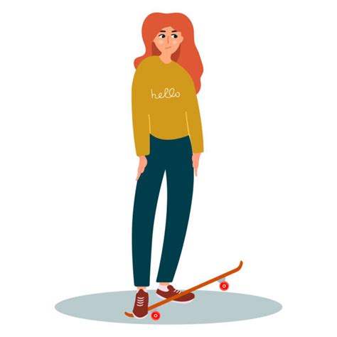Tabla De Chica Skater Vectores Libres De Derechos Istock