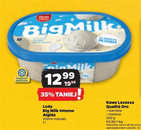 Promocja Lody Big Milk Intense Algida W Netto