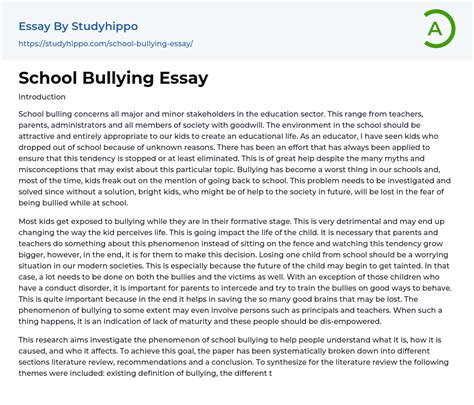 school bullying essay