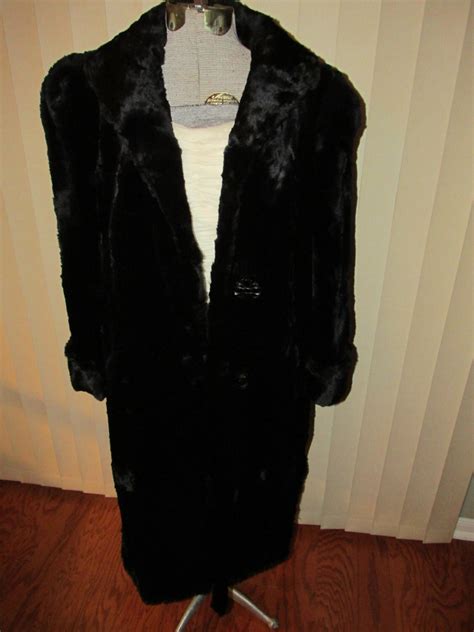 vintage 1940s black sheared beaver fur coat 3 4 length art etsy