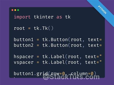 How To Add Space Between Two Widgets Placed In Grid In Tkinter ~ Python