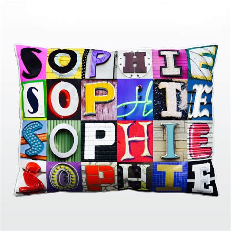 personalized pillow featuring the name sophie photo of actual sign letters ebay