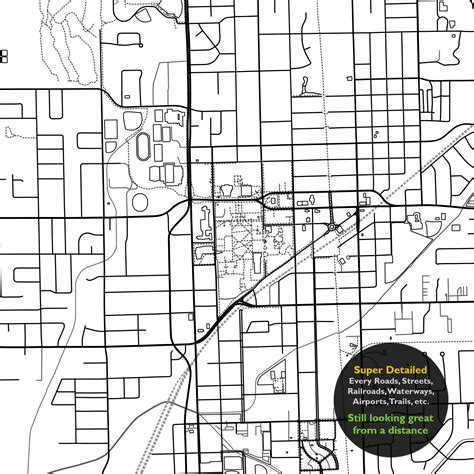 Bloomington Normal Il Map Print Illinois Usa Map Art Poster Etsy