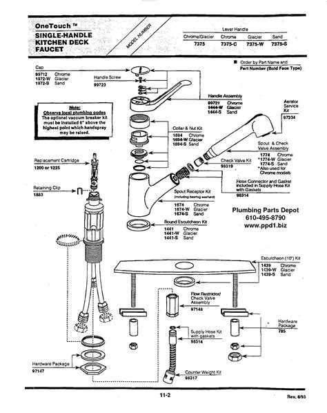 A malfunctioning faucet can also cause poor water flow. American Standard Kitchen Faucet Parts Diagram ...
