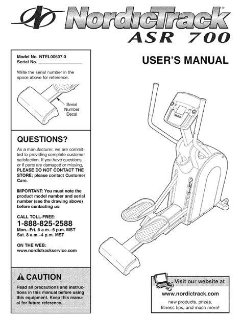 Nordictrack Asr User Manual Pdf Download Manualslib