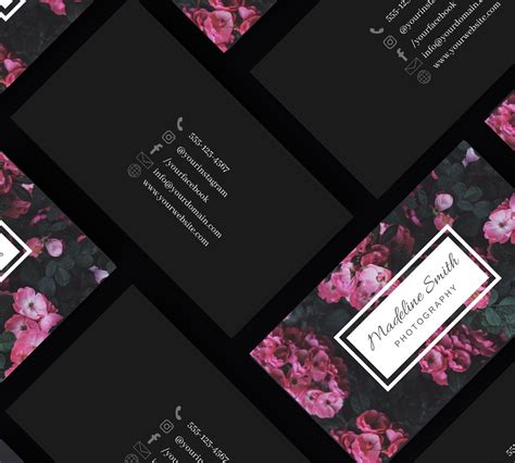 With canva's suite of creative business card layouts, you'll be able to find a design to fit your needs, and by using the canva design editor, you can freely personalize and customize your card without. Dark Floral Business Card Canva Template Easy to Edit & | Etsy in 2020 | Floral business cards ...