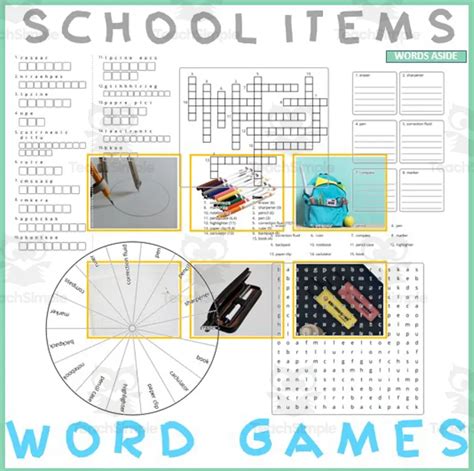Word Games With Puzzles Crossword Wordsearch Anagram School Items