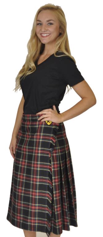 Womens Kilted Tartan Skirt Plaid Ankle Length Kilt Skirt
