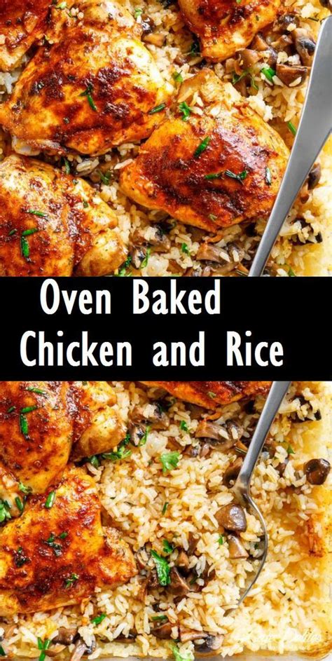 Baked chicken with potatoes and red onions. Oven Baked Chicken and Rice | Recipe | Chicken thights ...
