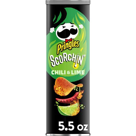 Pringles Potato Crisps Chips Chili And Lime Fiery Spicy Snacks 55oz