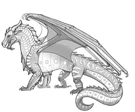 NightWing SeaWing Hybrid Coloring Page In Wings Of Fire Dragons Wings Of Fire Fire Art