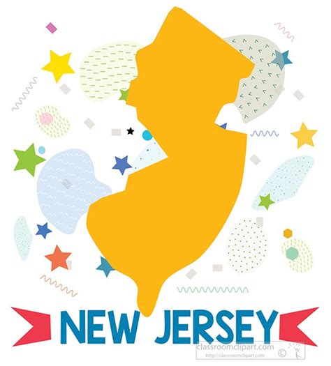 New Jersey State Clipart Usa New Jersey Illustrated Stylized Map