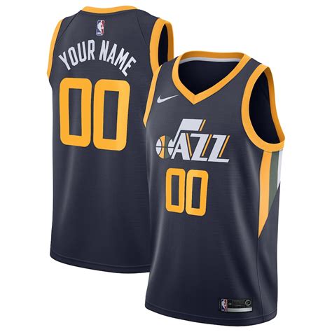 Nike Utah Jazz Navy Swingman Custom Jersey Icon Edition