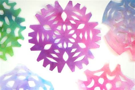 Coloured Coffee Filter Snowflakes Happy Hooligans Fun Winter Crafts