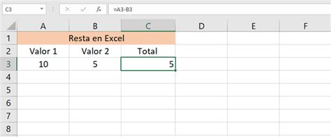 Cómo restar en excel Te enseñamos todos los métodos