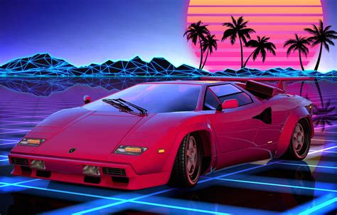 Wallpaper Auto Music Lamborghini Retro Machine Style Background