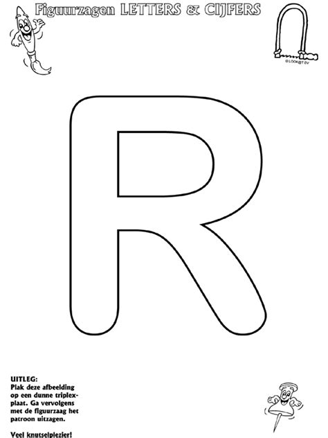 Letter R Figuurzagen Knutselpagina.nl knutselen, knutselen en nog