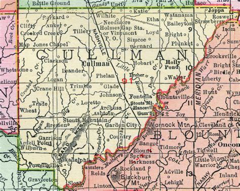 Map Of Cullman County Alabama Cities And Towns Map