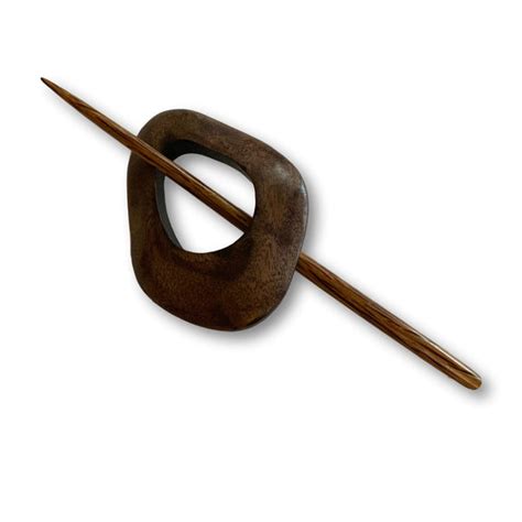 Handmade Dark Wood Shawl Pin Bonita Patterns