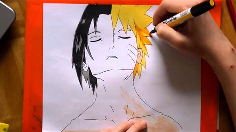 Speed Drawing Naruto And Sasuke Naruto Shippuden Youtube