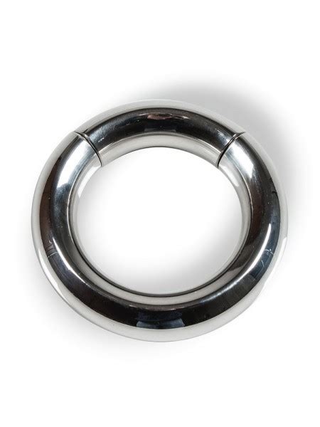 Black Label Stainless Steel Magnetic Hinged Cock Ring