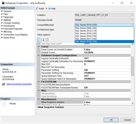 Sql Server 2019 Supports Compatibility Level From 2008 To 2019 Sql