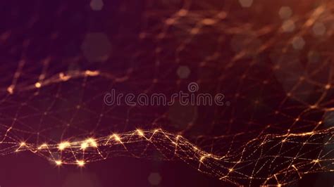 Gold Loopable Abstract Particle Background With Depth Of Field Glow